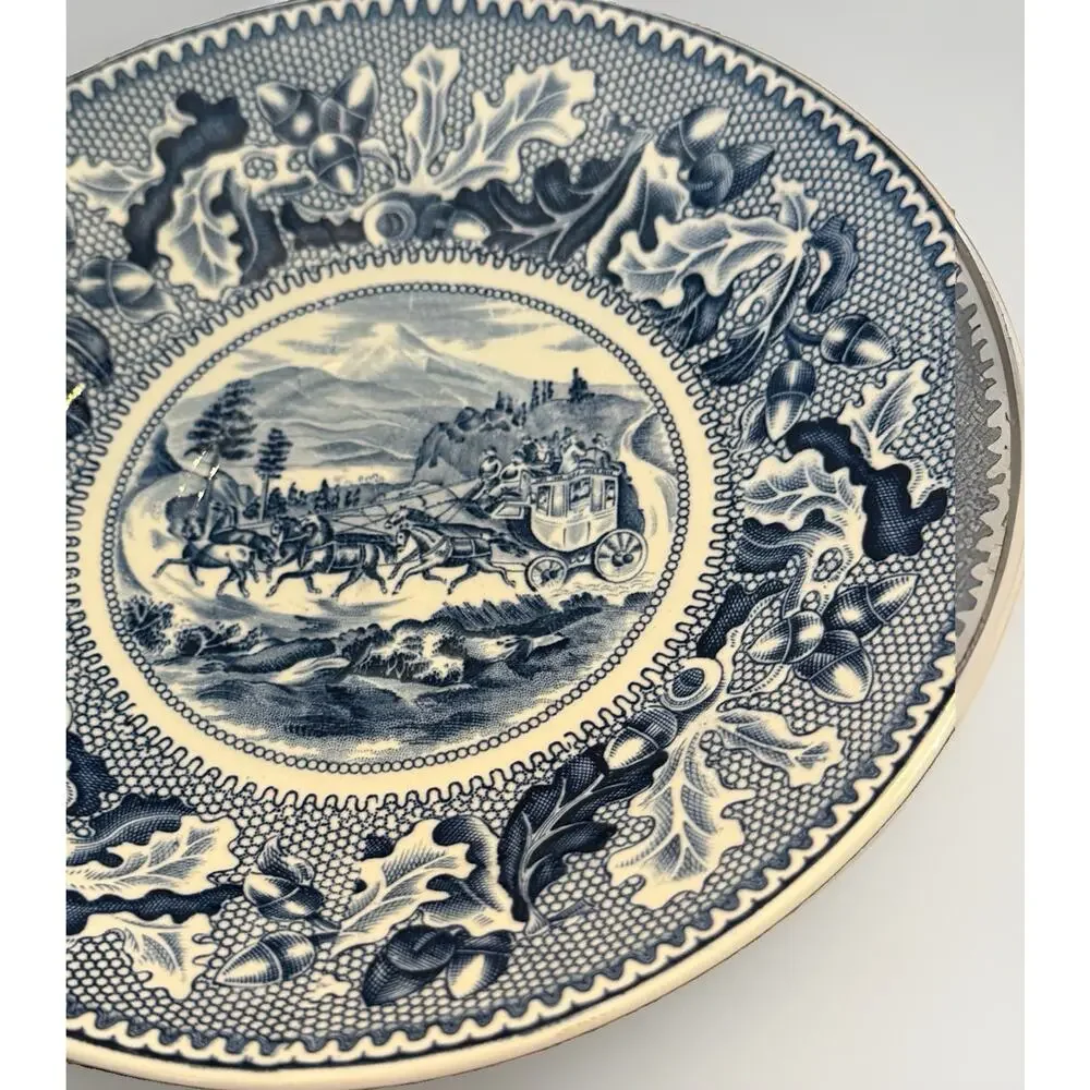 Johnson Brothers Historic America Blue Covered Wagon Bread & Butter Plate 6 3/8”
